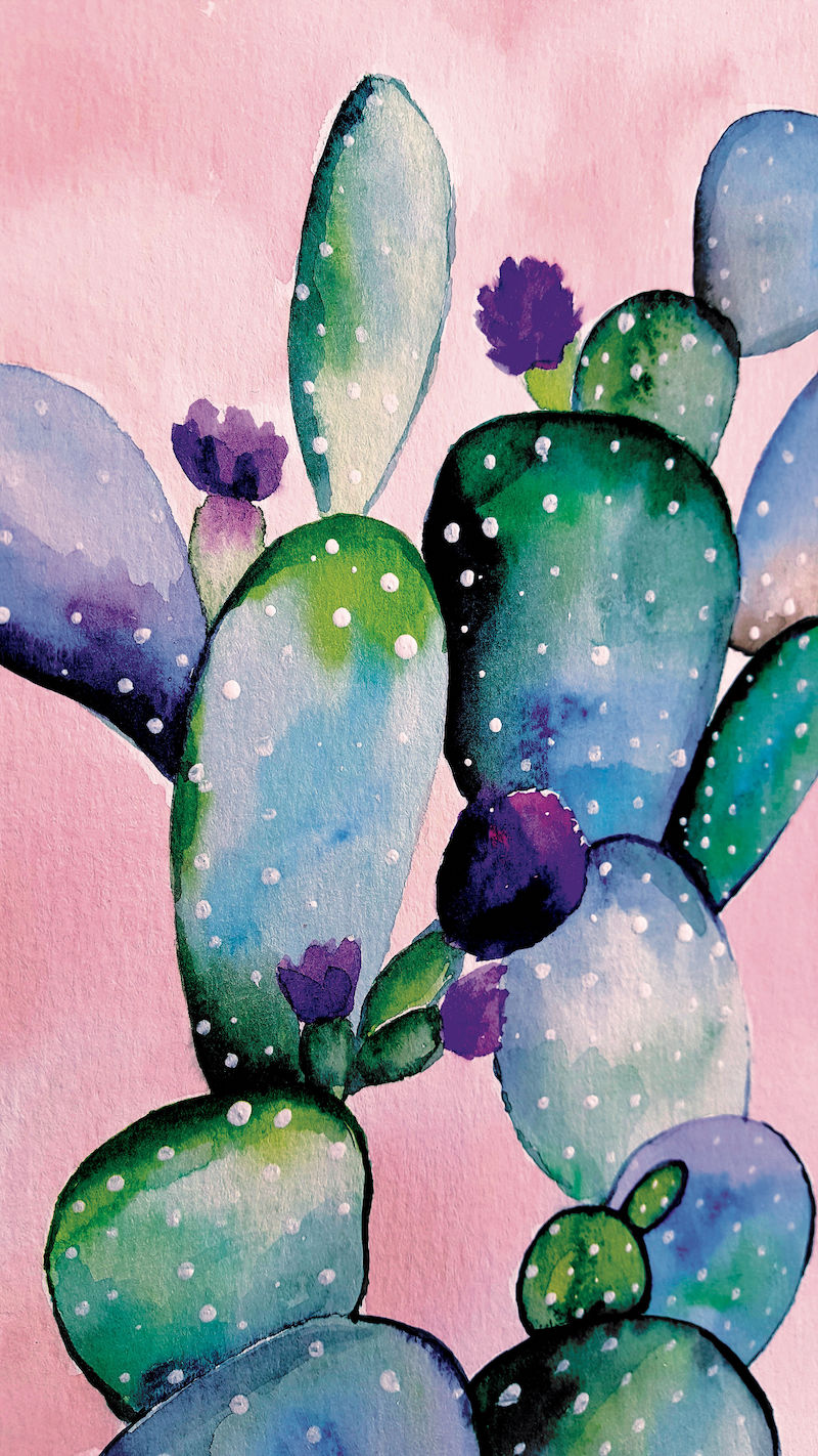 Watercolor Cactus Apex Art Lab   0029 FL Watercolor Cactus 